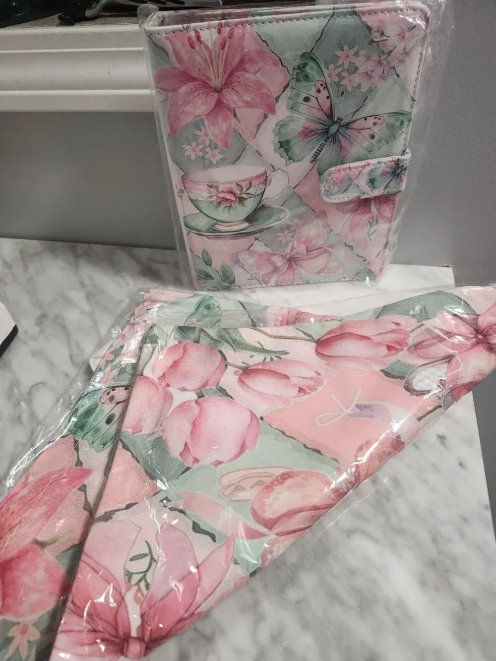 Butterfly, flower Binder A5 6-hole with matching tote bag